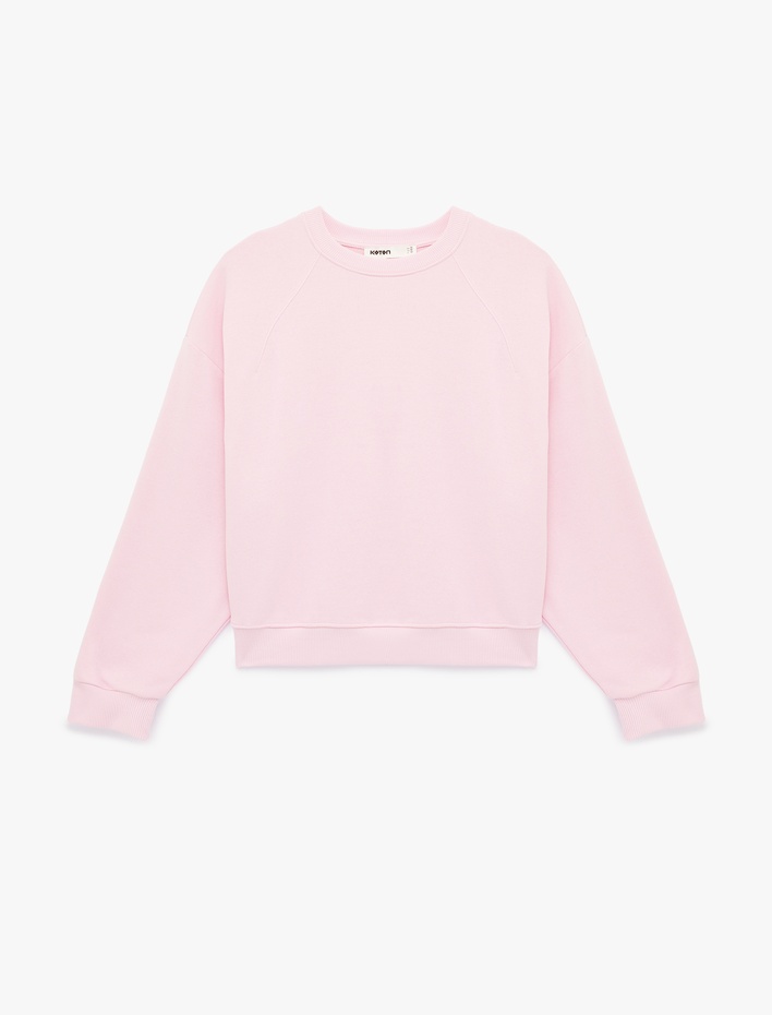  Uzun Kollu Bisiklet Yaka Üç İplik Sweatshirt