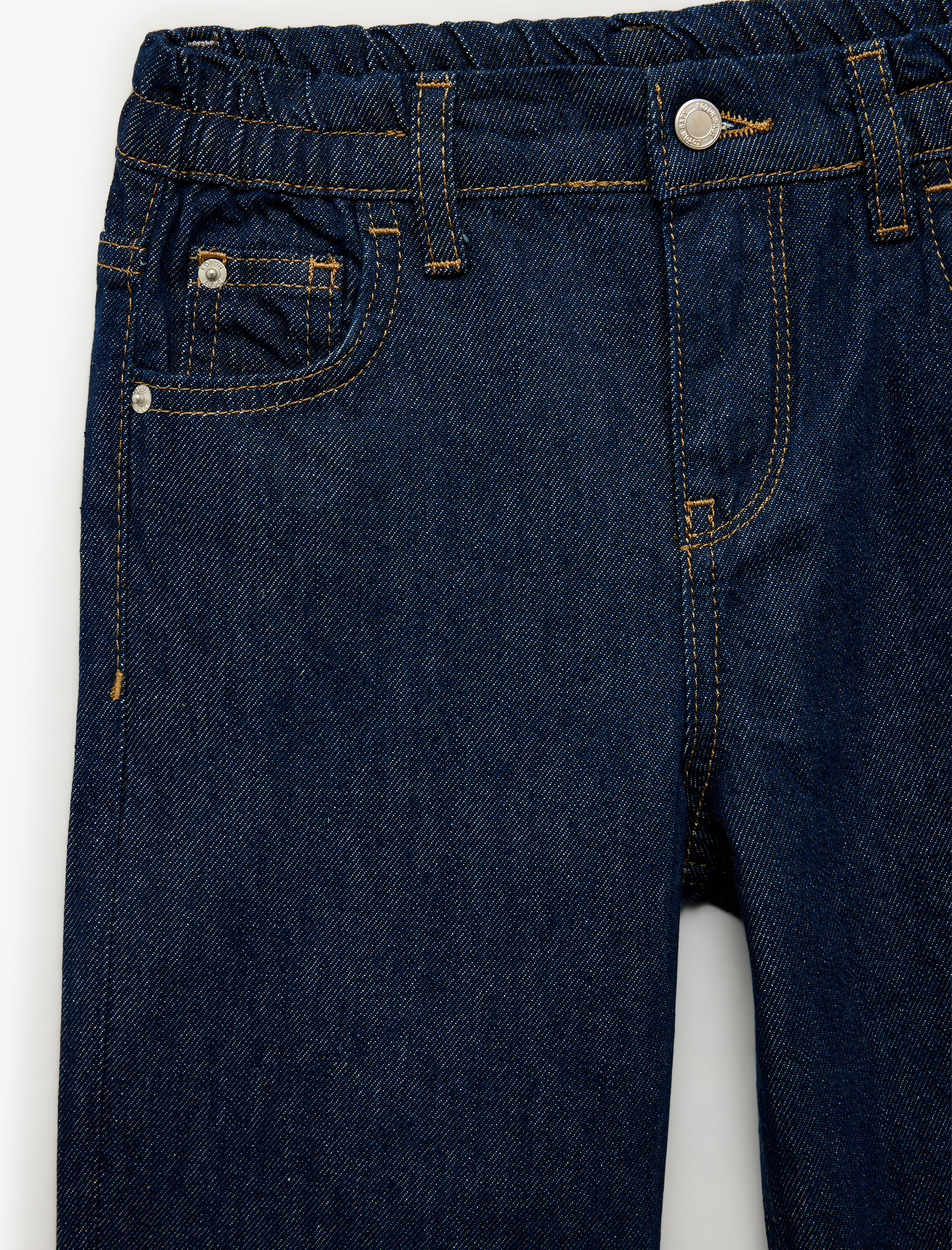  Erkek Bebek Pamuklu Cepli Rahat Kalıp Düğmeli Balon Form Denim Pantolon