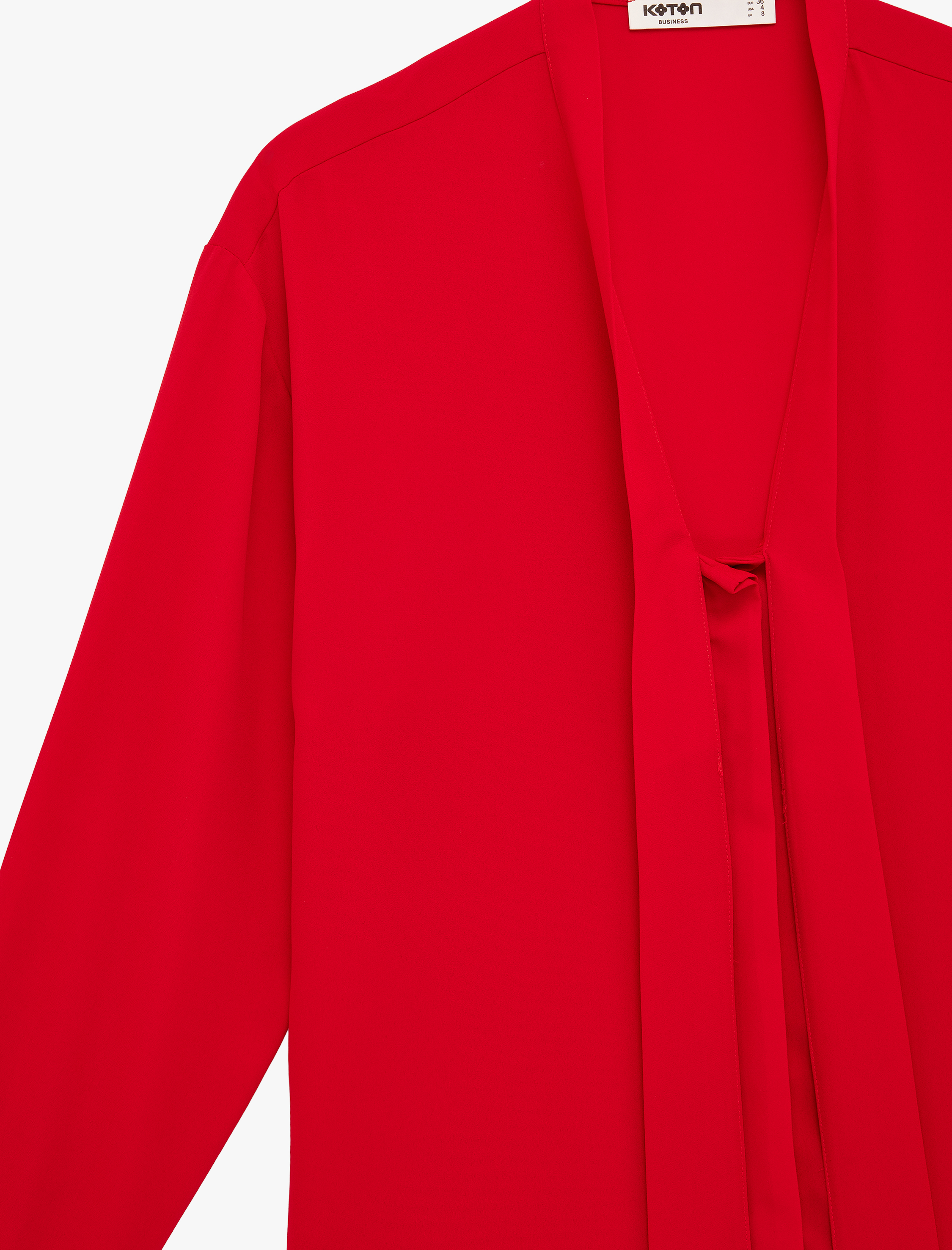   Uzun Kollu Bağlamalı Fular Yaka Gömlek