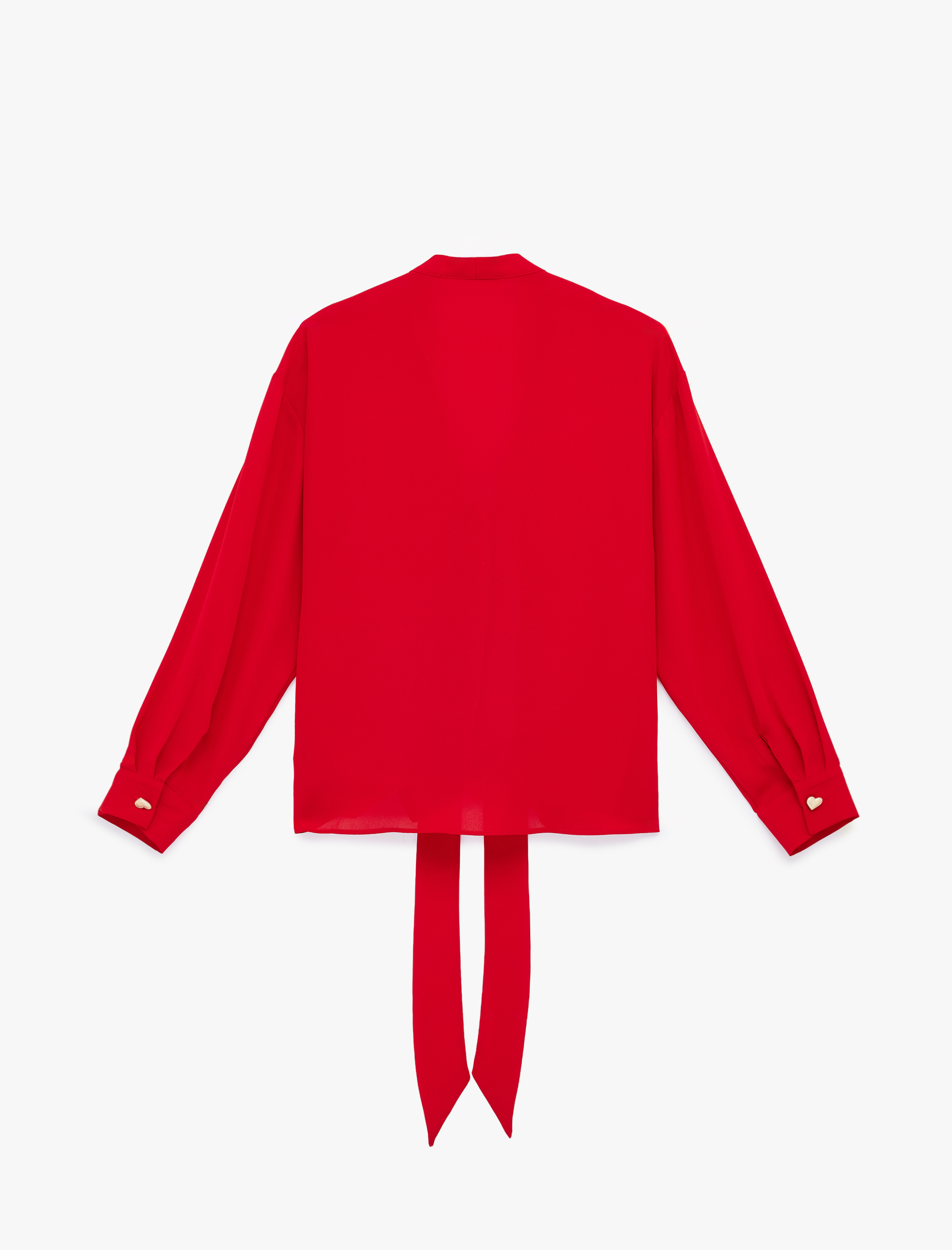   Uzun Kollu Bağlamalı Fular Yaka Gömlek