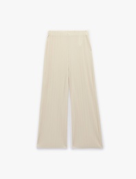 Beli Lastikli Düz Geniş Paça Piliseli Pantolon