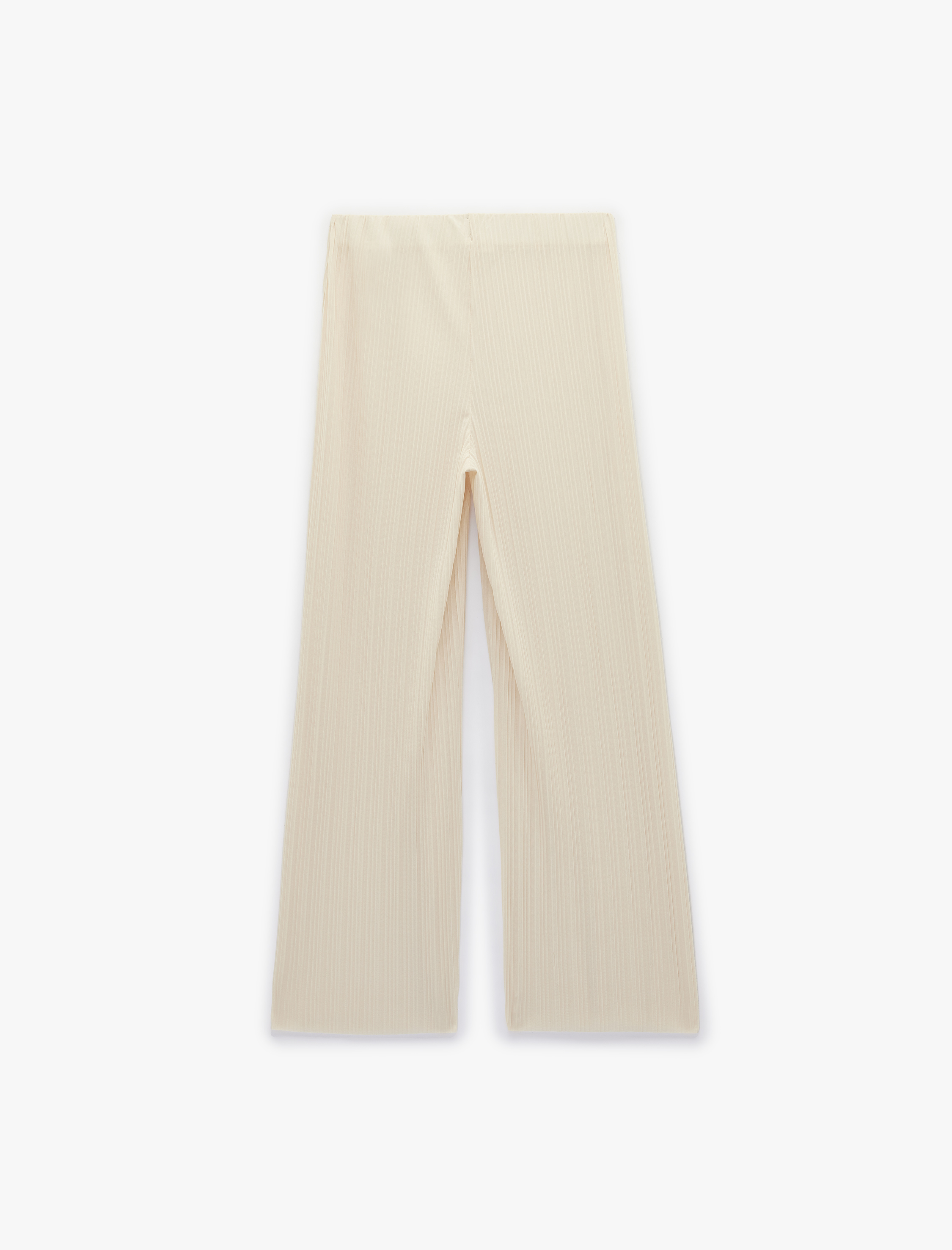   Beli Lastikli Düz Geniş Paça Piliseli Pantolon