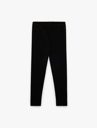 Regular Fit Beli Lastikli Basic Pamuklu Tayt