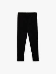 Regular Fit Beli Lastikli Basic Pamuklu Tayt