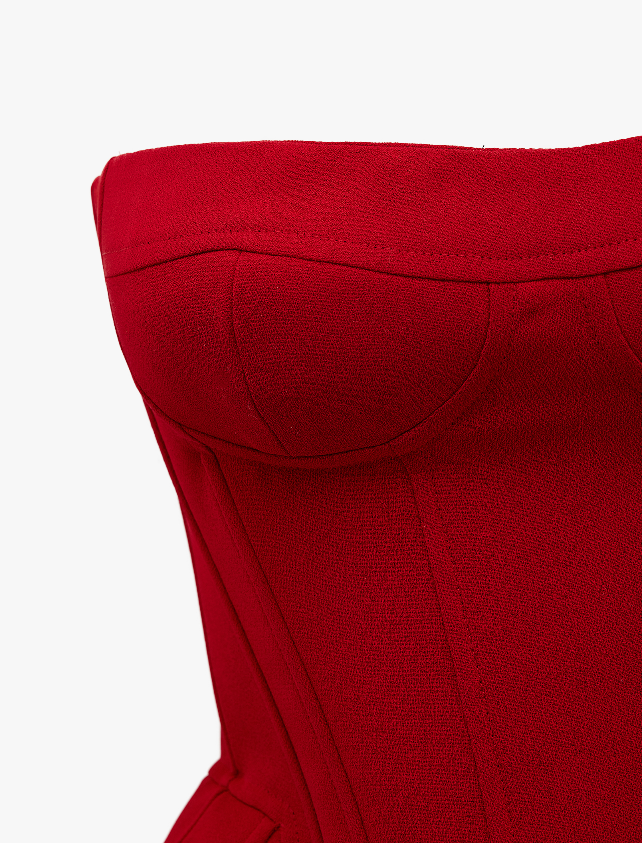   Slim Fit Asimetrik Peplum Kesim Crop Straplez Üst