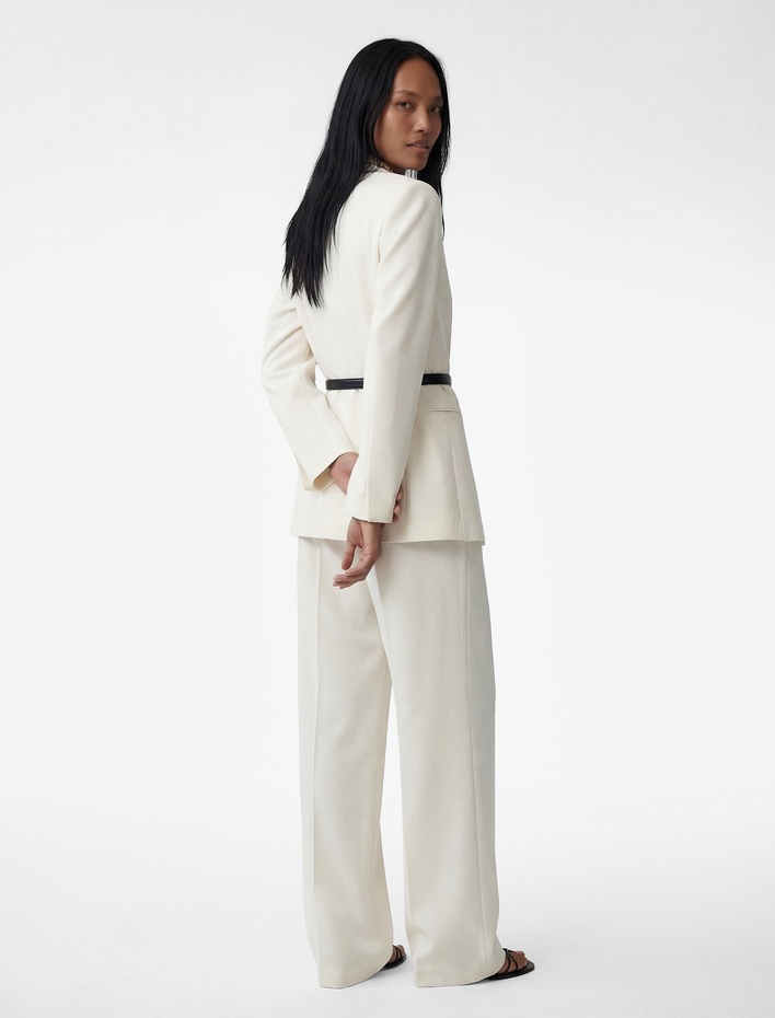  Pileli Cepli Geniş Paça Yüksek Bel Palazzo Pantolon