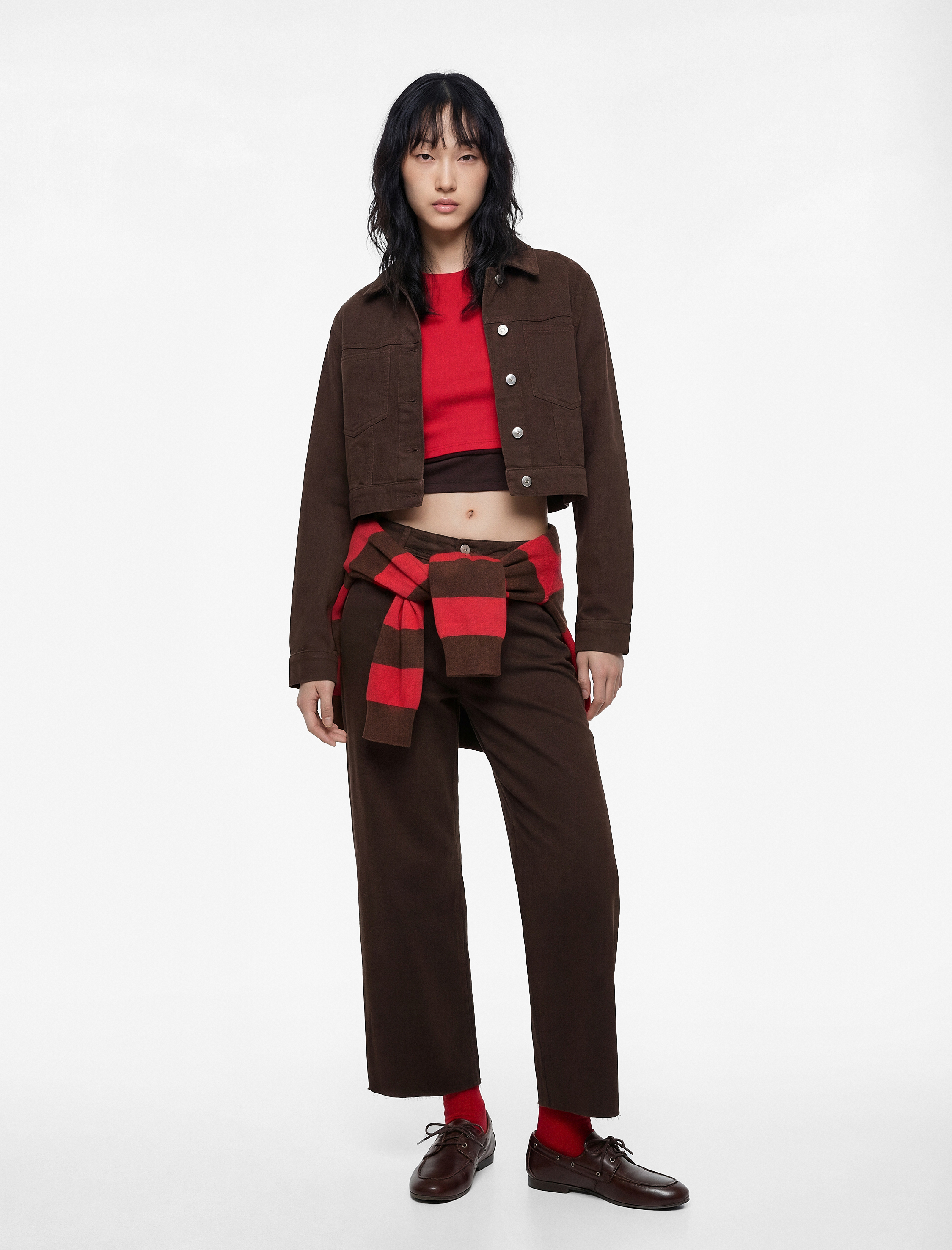   Normal Bel Rahat Kalıp Kesik Paça Jean Pantolon - Culoette Jean