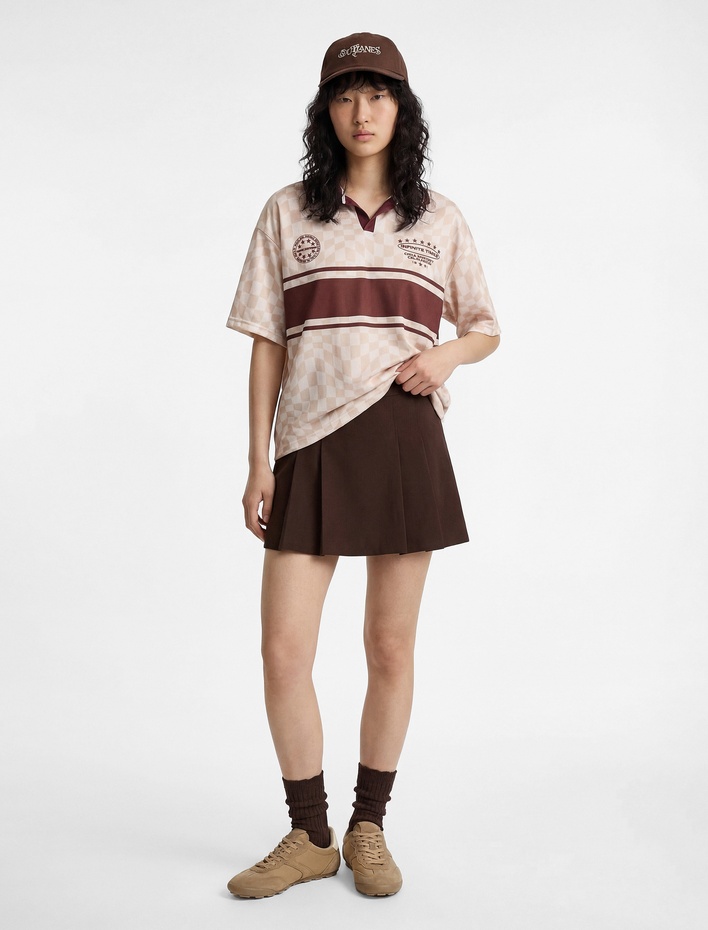  Standart Bel Pileli Şortlu Mini Etek