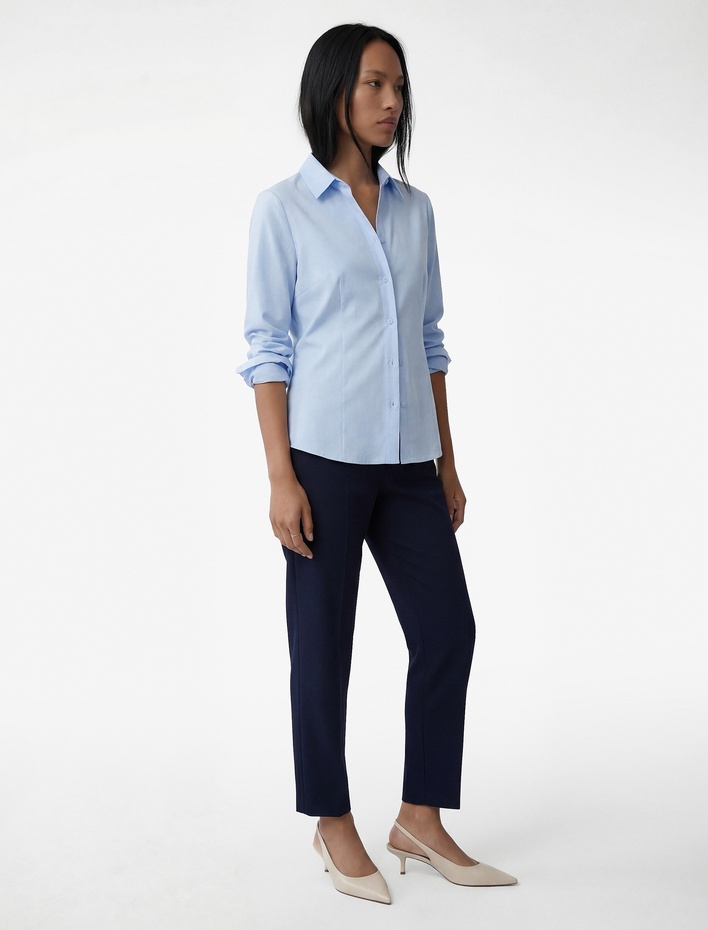  Regular Fit Uzun Kollu Düğmeli Klasik Yaka Gömlek