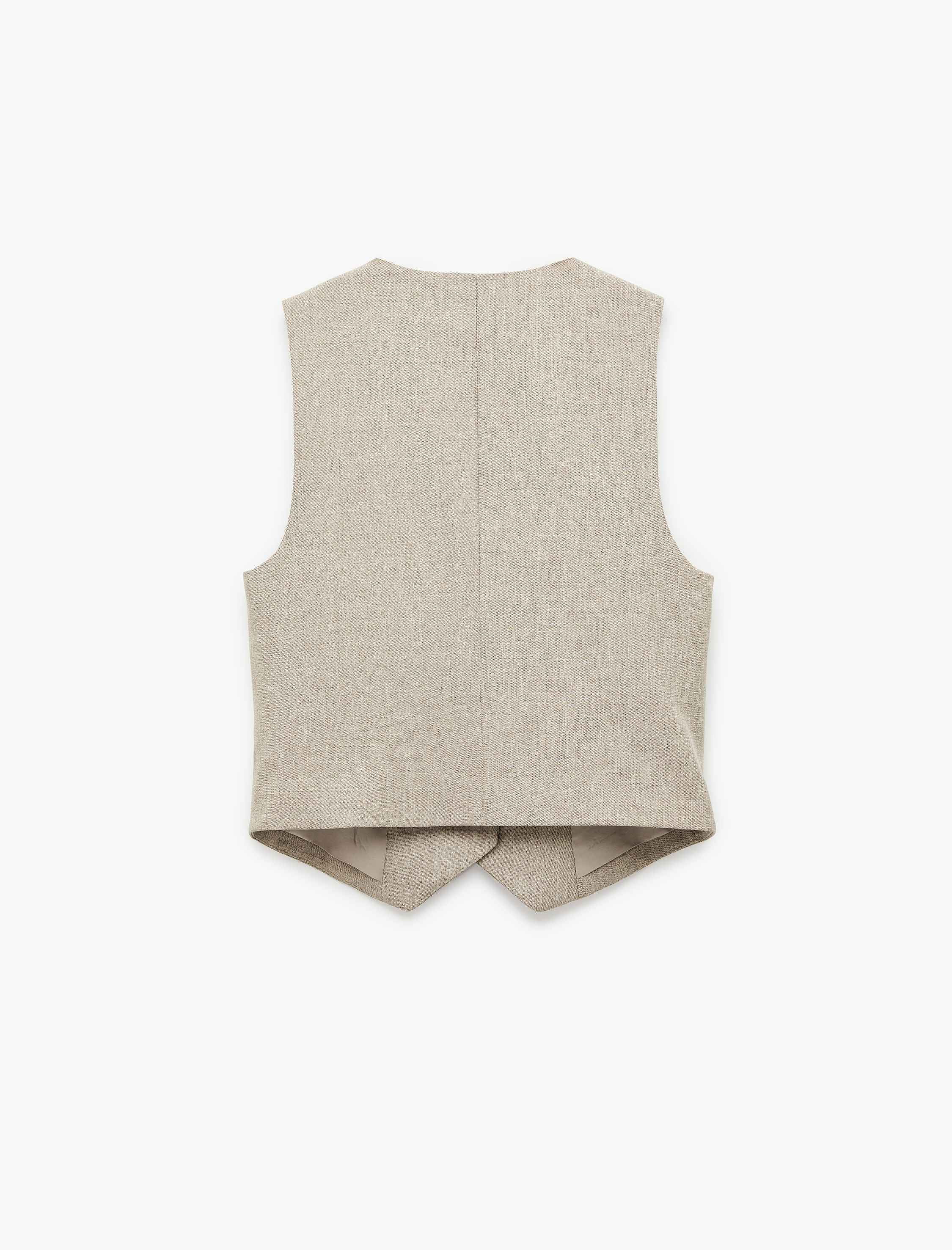   Düğmeli Cep Detaylı Kolsuz V Yaka Yelek