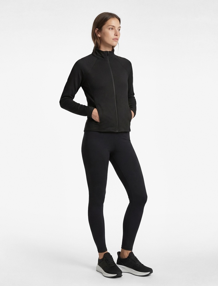  Fermuarlı Dik Yaka Uzun Kollu Spor Ceket