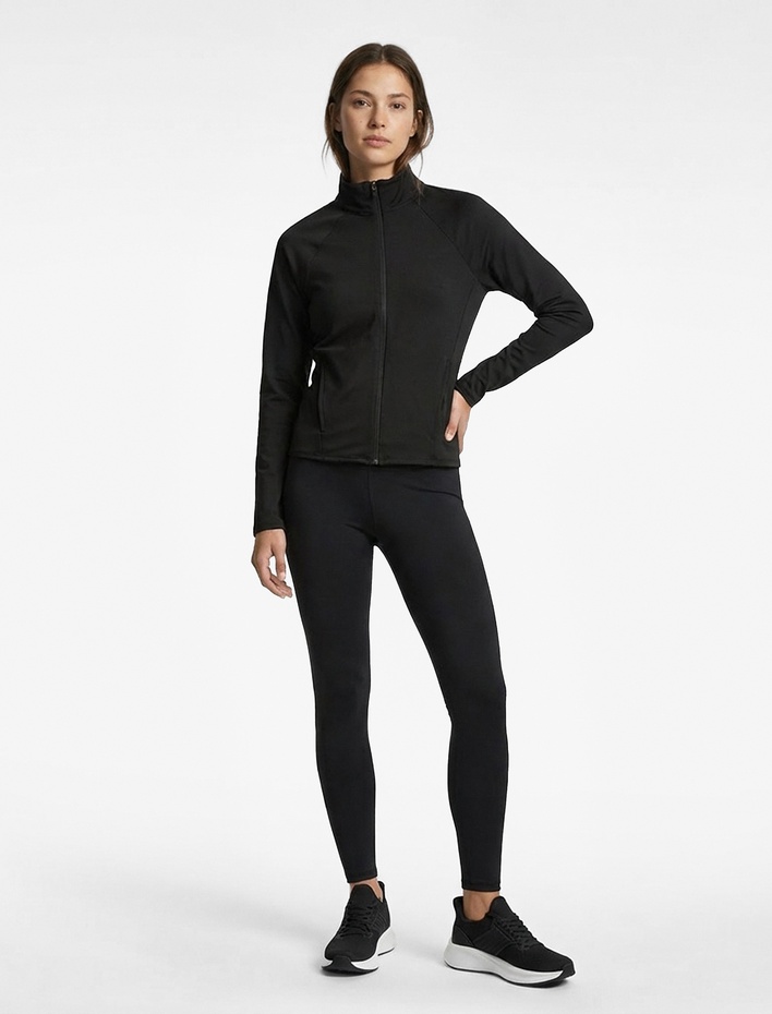  Fermuarlı Dik Yaka Uzun Kollu Spor Ceket