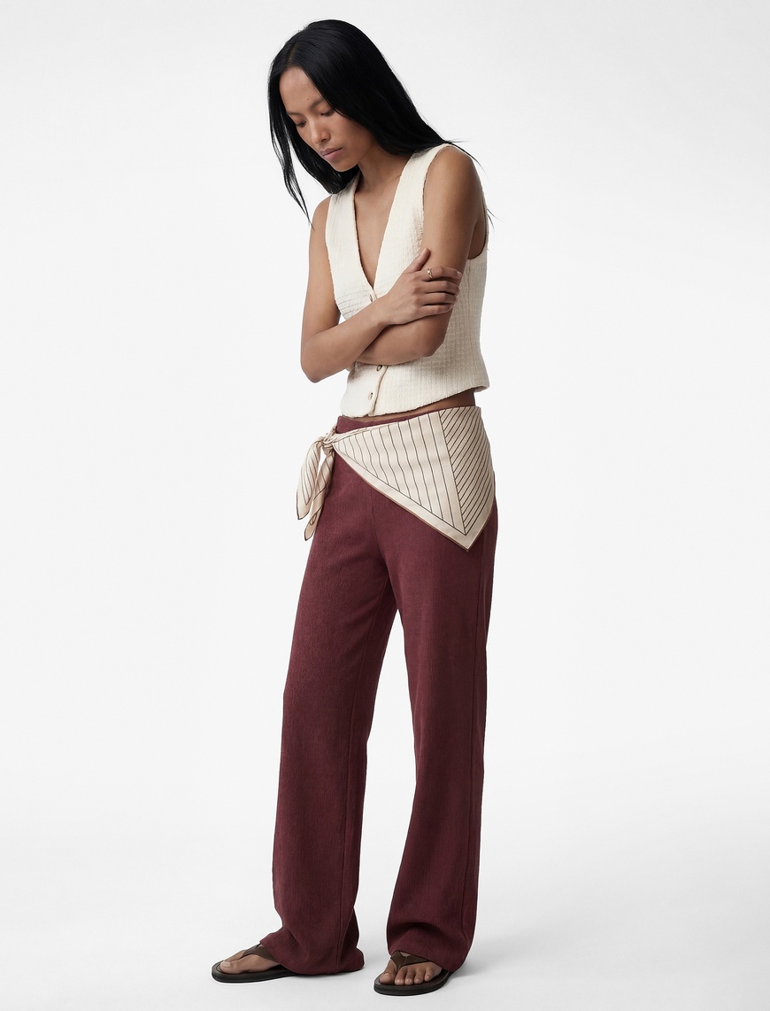 Koton Kadın Viskon Karışımlı Klasik Kesim Slim Fit Pantolon