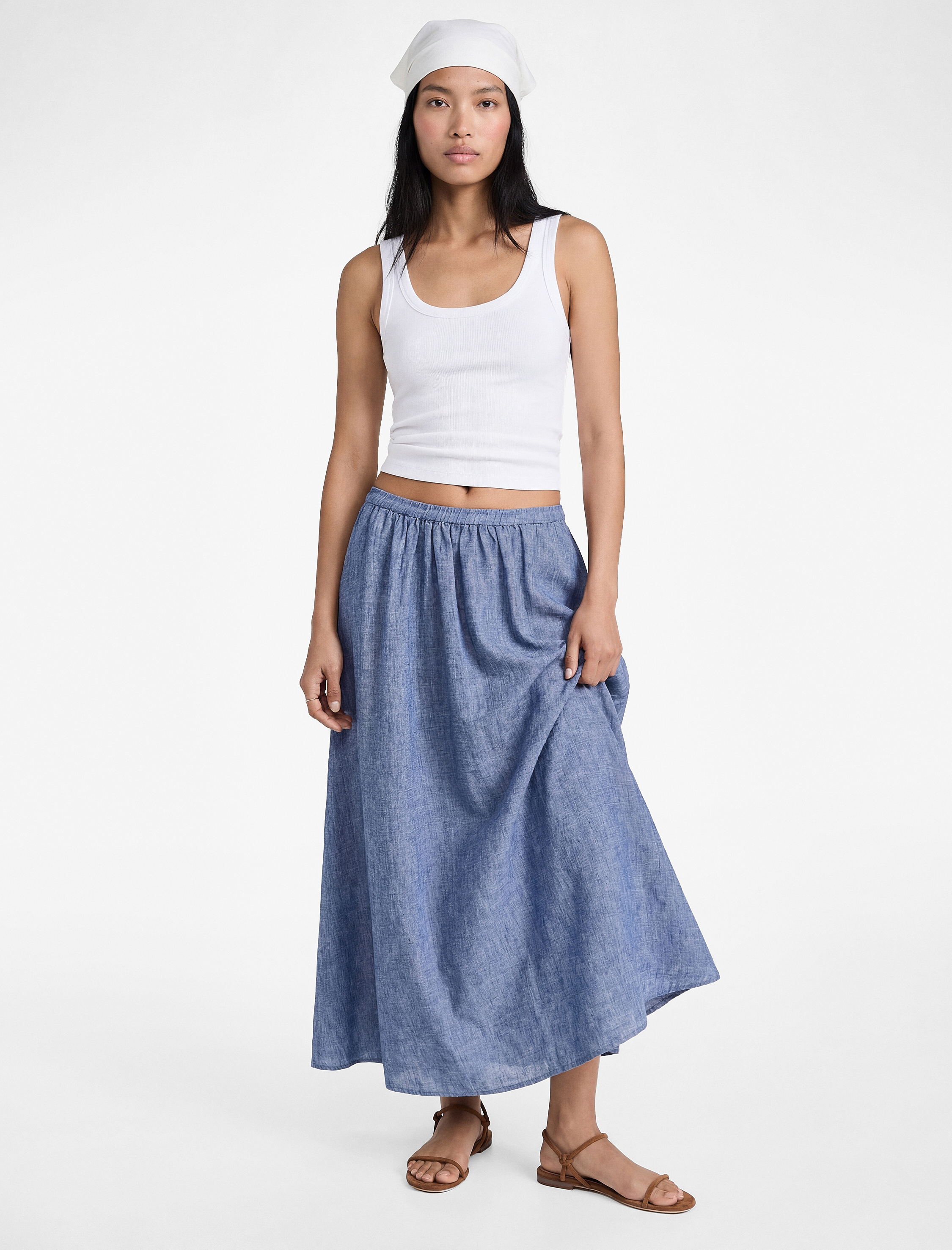   Yüksek Bel Uzun Kloş Etek