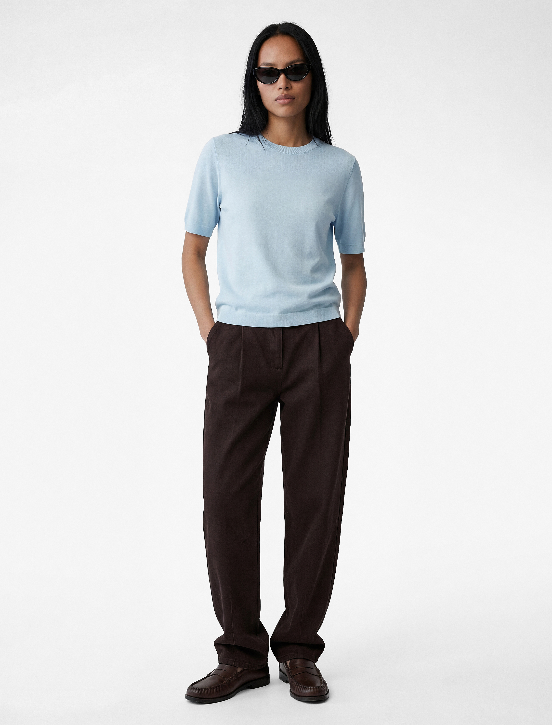   Bisiklet Yaka Kısa Kollu Triko Kazak