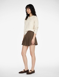 Bebe Yaka Uzun Kollu İnci Detaylı Triko Kazak