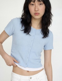 Bisiklet Yaka Slim Fit Viskon Karışımlı Kısa Kollu Hırka