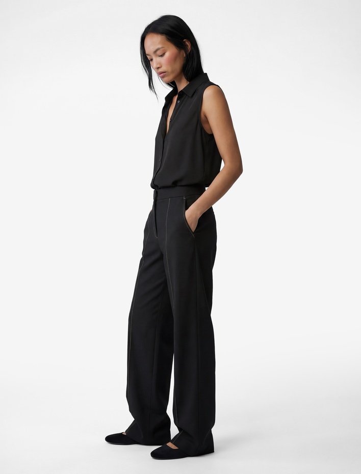  Düğmeli Klasik Yaka Kolsuz Gömlek