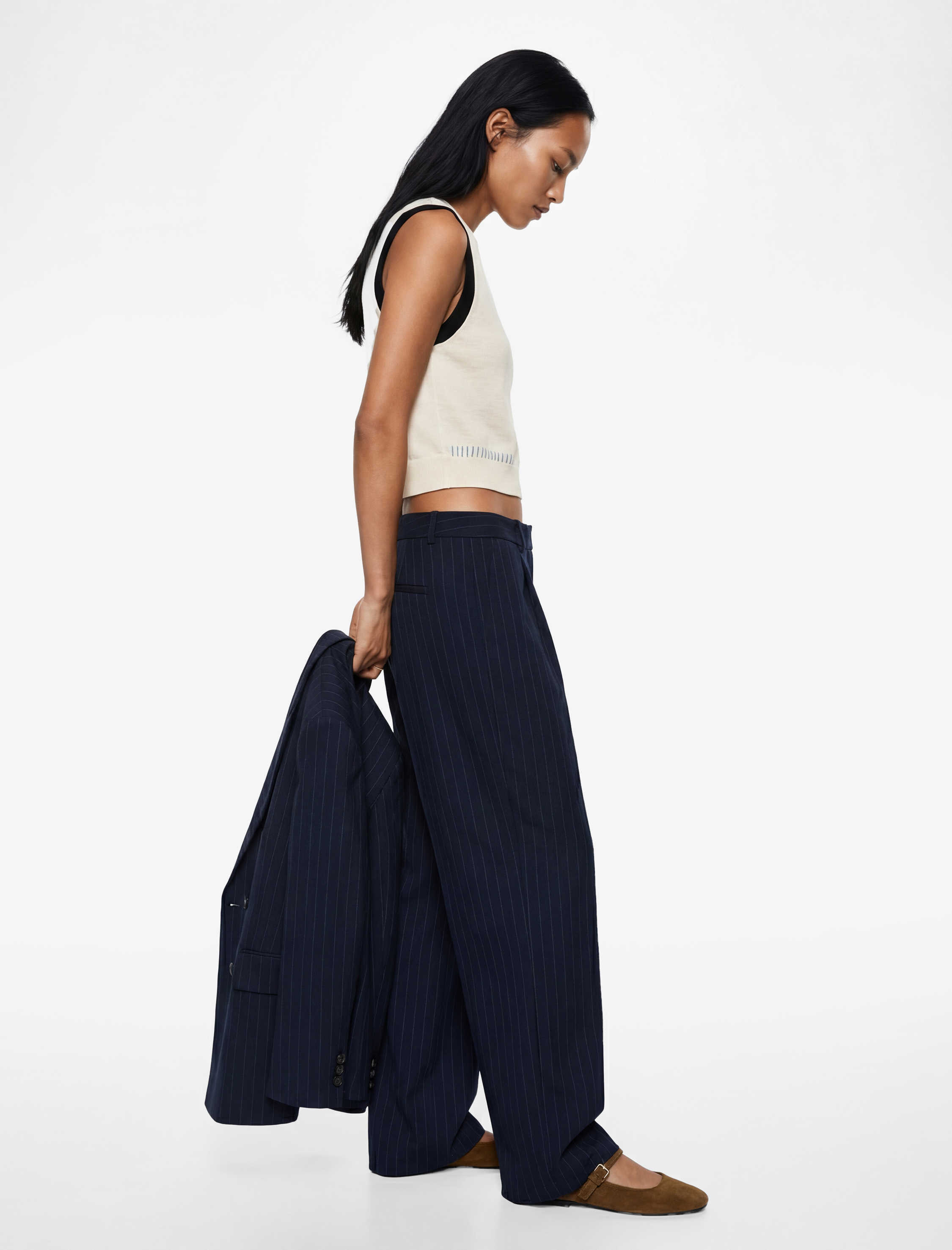   Yüksek Bel Cepli Palazzo Pantolon