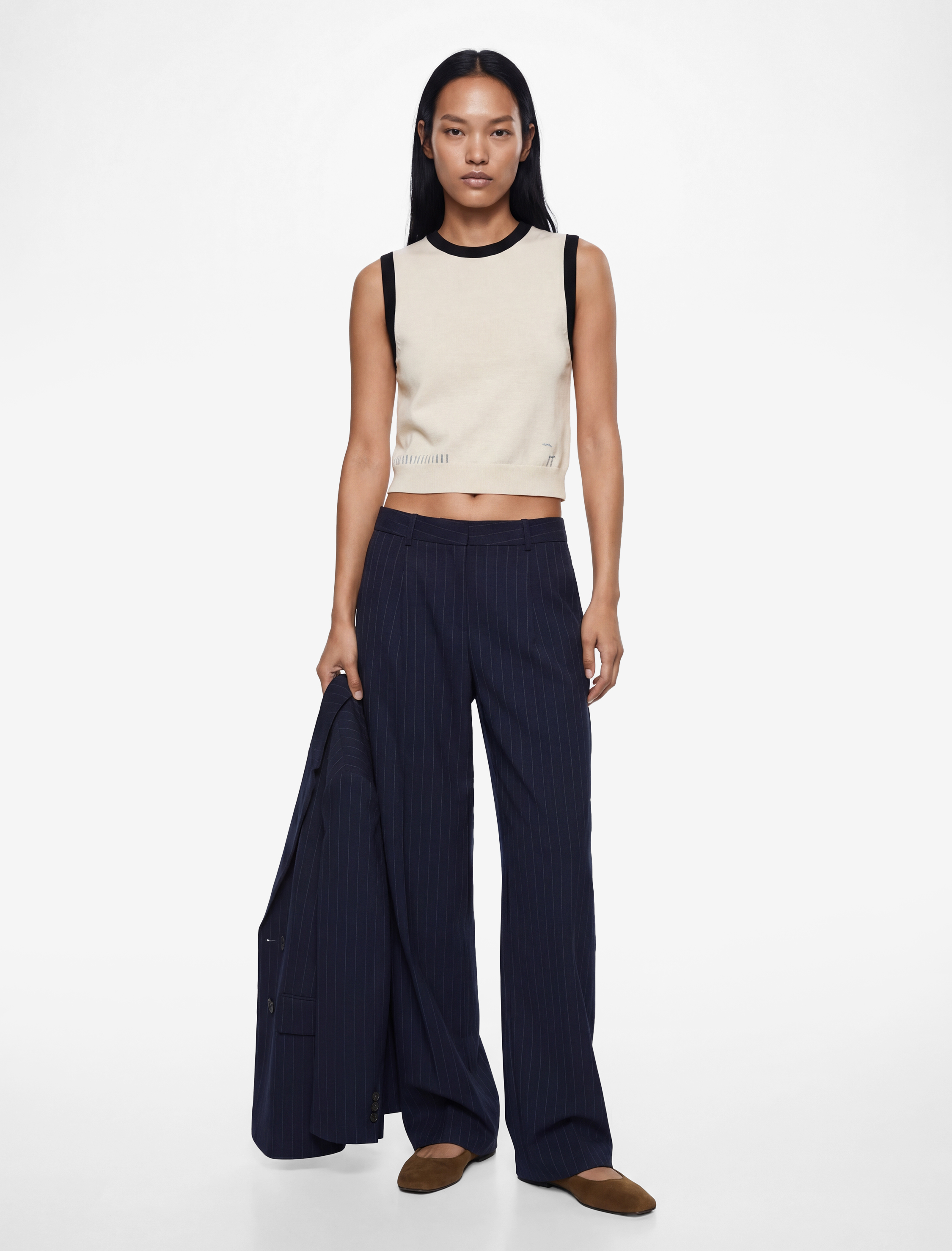   Yüksek Bel Cepli Palazzo Pantolon