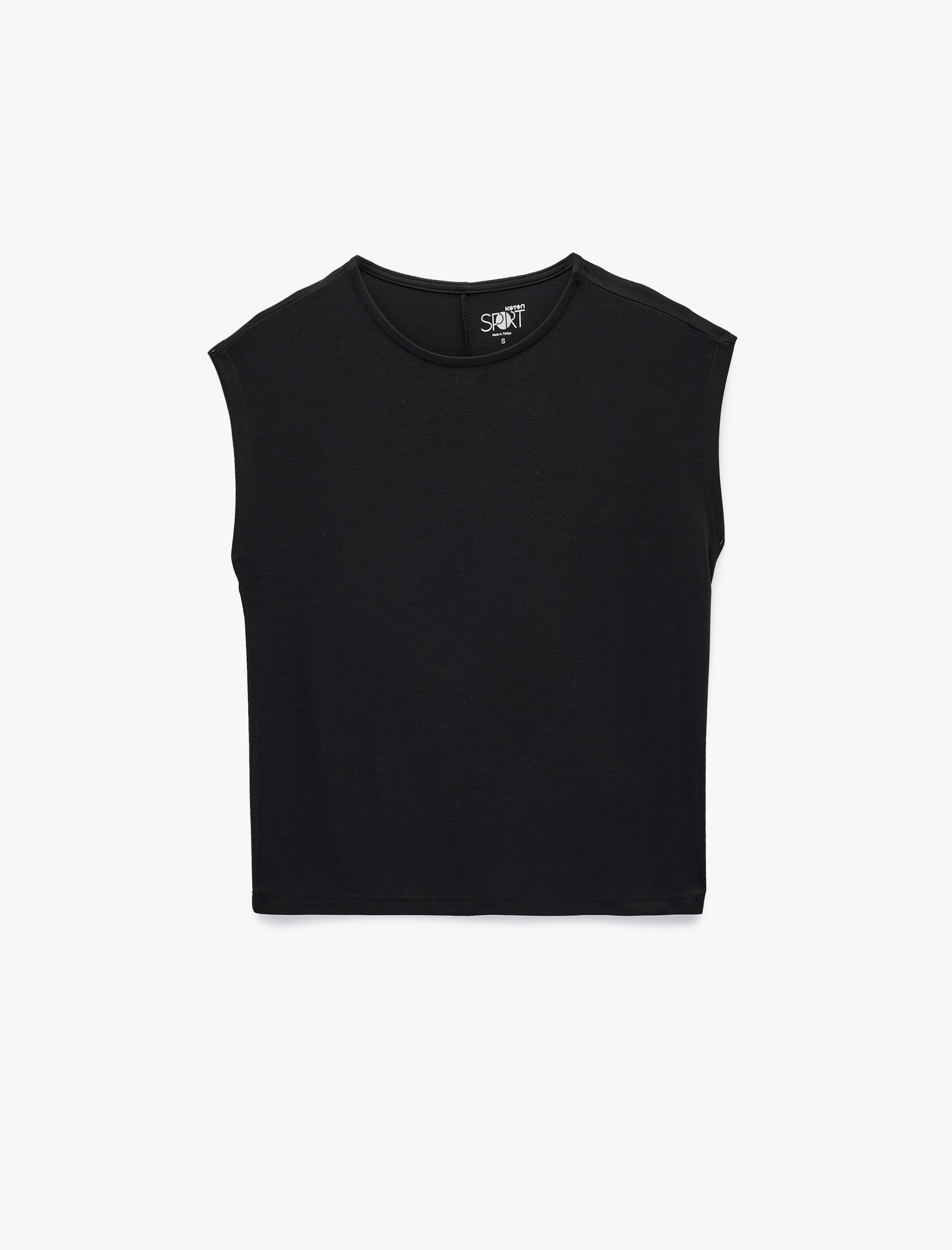   Rahat Kalıp Kolsuz Modal Bisiklet Yaka Spor Tişört