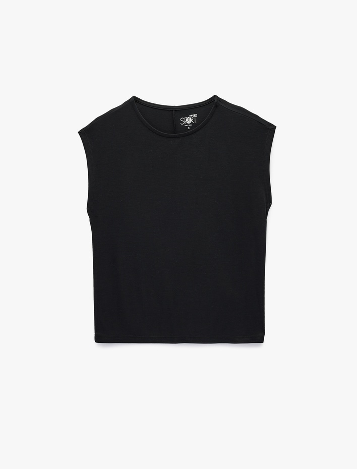  Rahat Kalıp Kolsuz Modal Bisiklet Yaka Spor Tişört