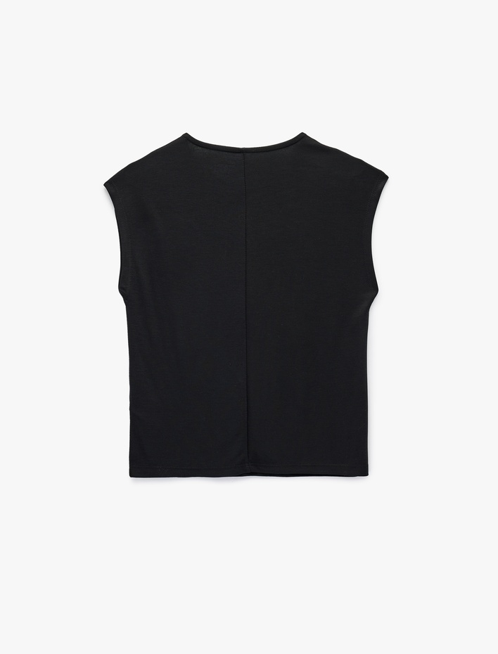  Rahat Kalıp Kolsuz Modal Bisiklet Yaka Spor Tişört