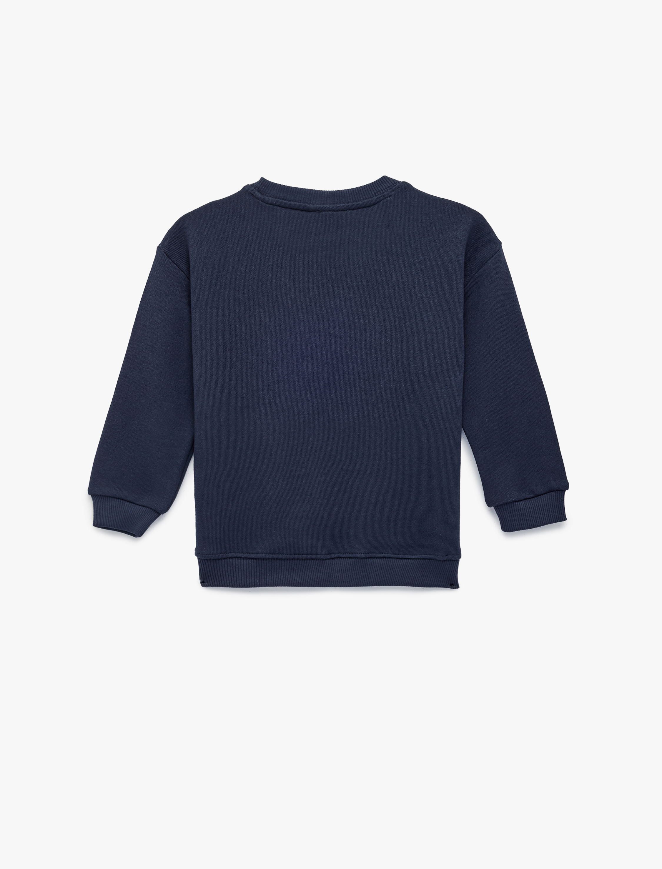  Erkek Bebek Pamuklu Şardonlu Uzun Kollu Bisiklet Yaka Baskılı Oversize Sweatshirt