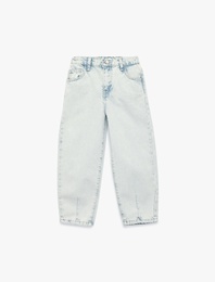 Pamuklu Balon Fit Cepli Denim Pantolon