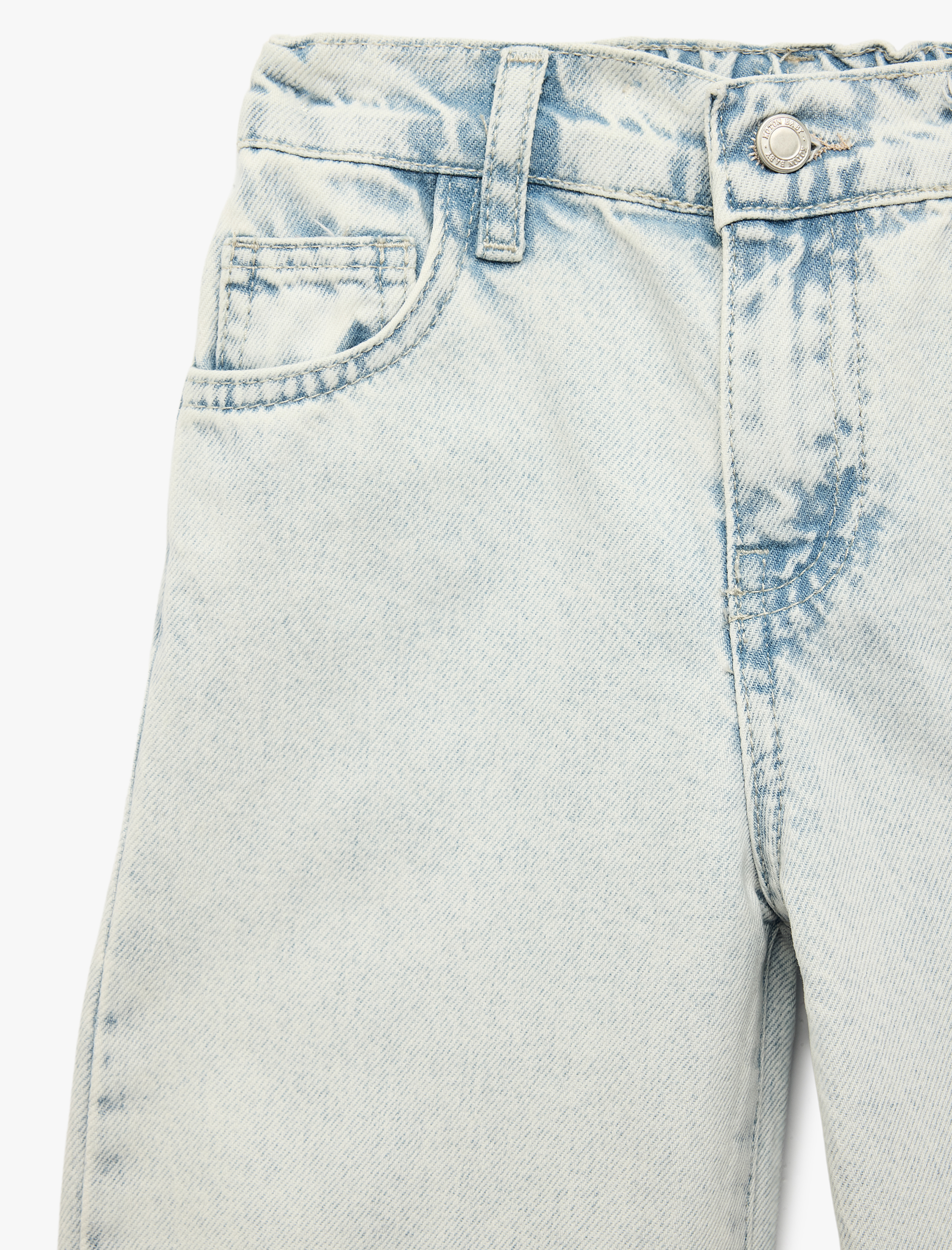  Kız Bebek Pamuklu Balon Fit Cepli Denim Pantolon