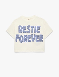 Pamuklu Pötikare Aplike Detaylı Kısa Kollu Bisiklet Yaka Tişört