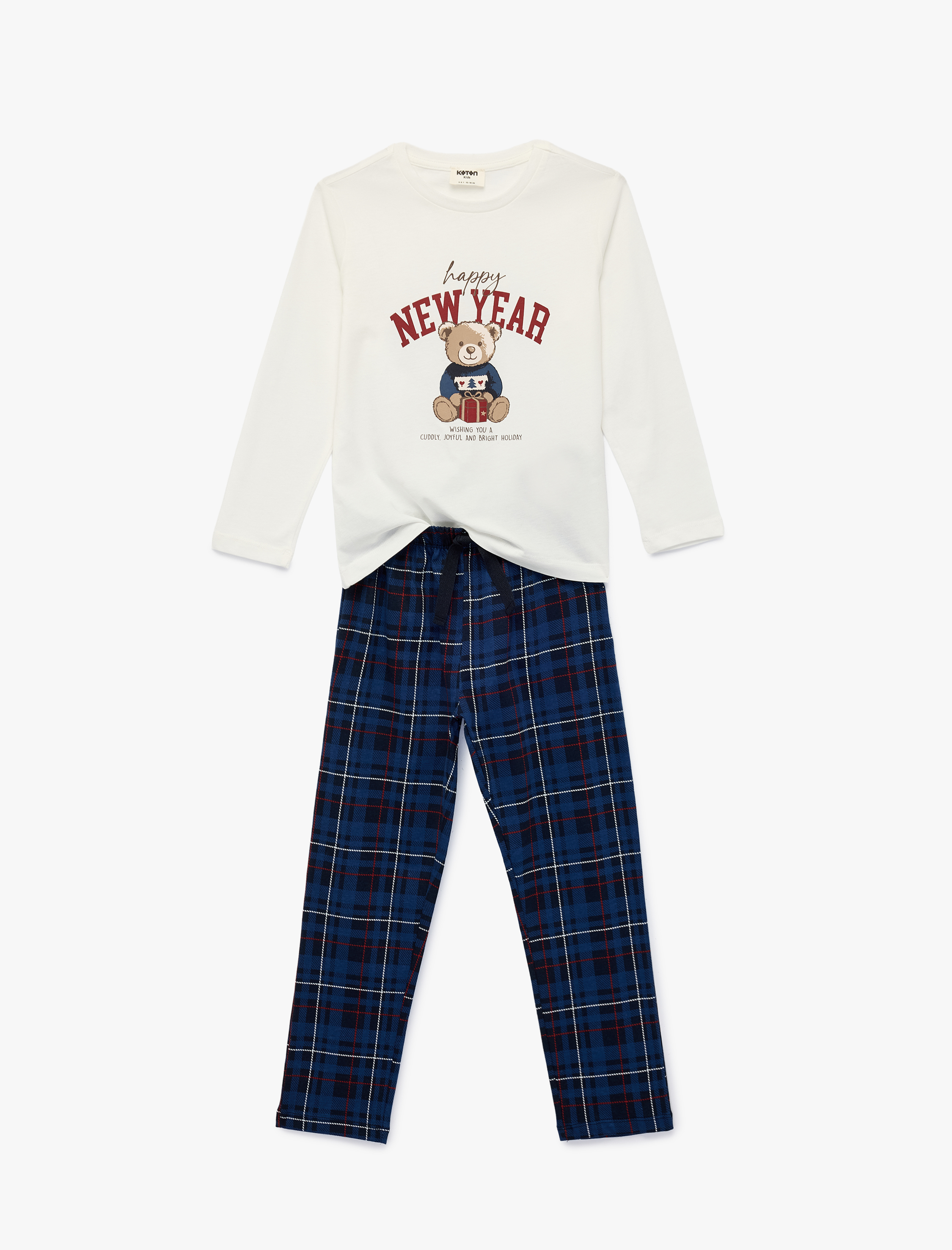  Erkek Çocuk Baskılı Rahat Kalıp Pamuklu Örme Pijama Takımı - 2'li Set