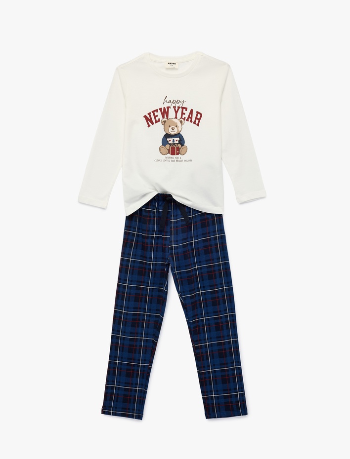 Erkek Çocuk Baskılı Rahat Kalıp Pamuklu Örme Pijama Takımı - 2'li Set