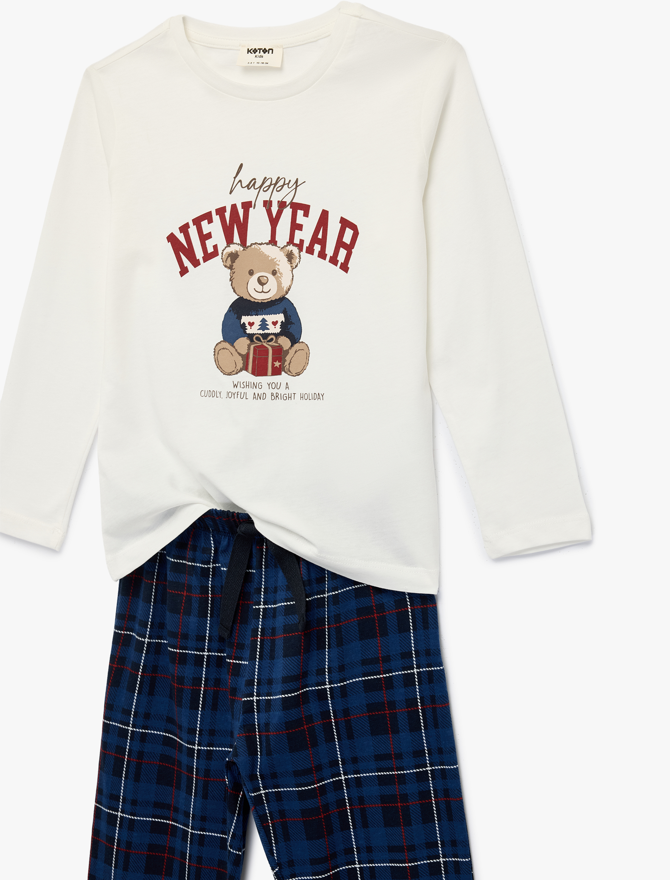  Erkek Çocuk Baskılı Rahat Kalıp Pamuklu Örme Pijama Takımı - 2'li Set