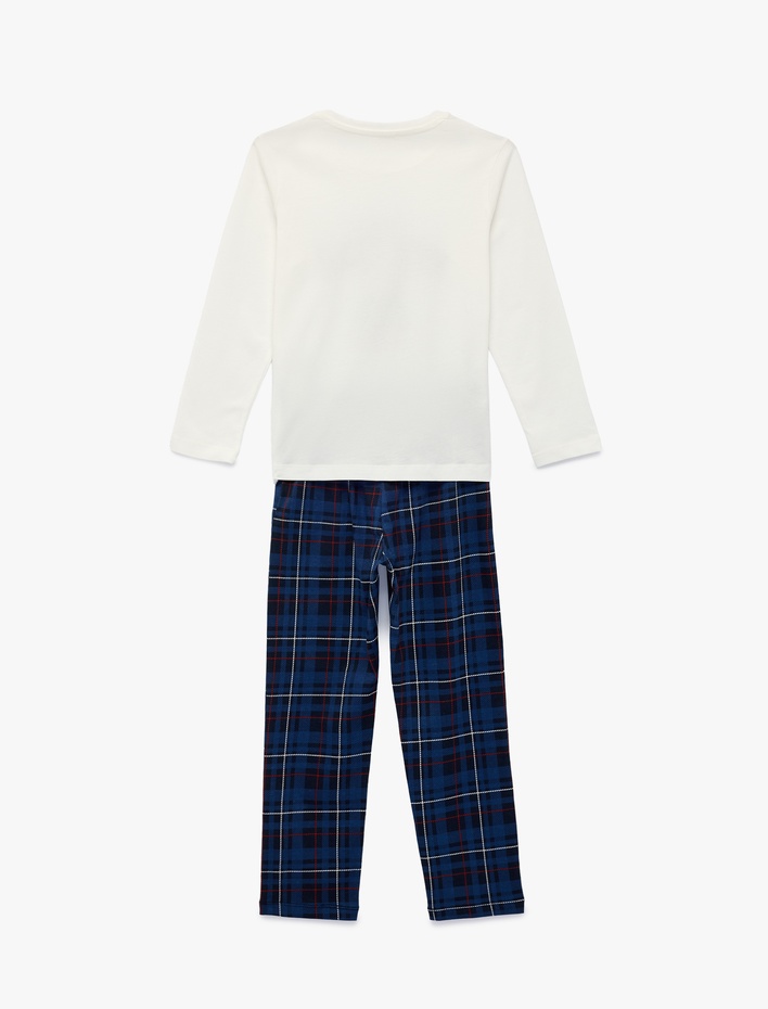 Erkek Çocuk Baskılı Rahat Kalıp Pamuklu Örme Pijama Takımı - 2'li Set