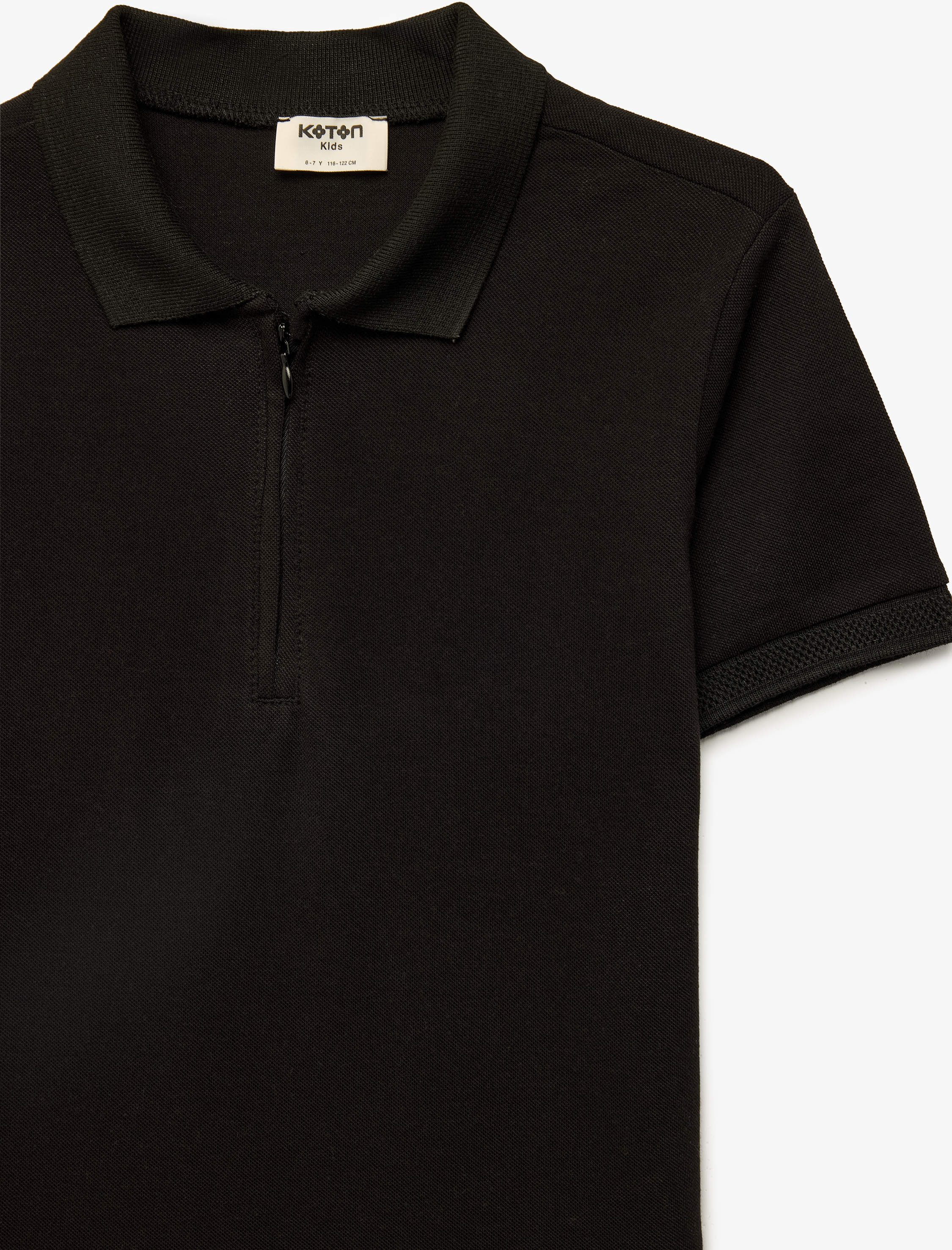  Erkek Çocuk Pamuklu Fermuar Detaylı Kısa Kollu Polo Yaka Tişört