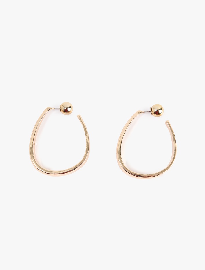 Kadın Büyük Boy Soyut Halka Küpe