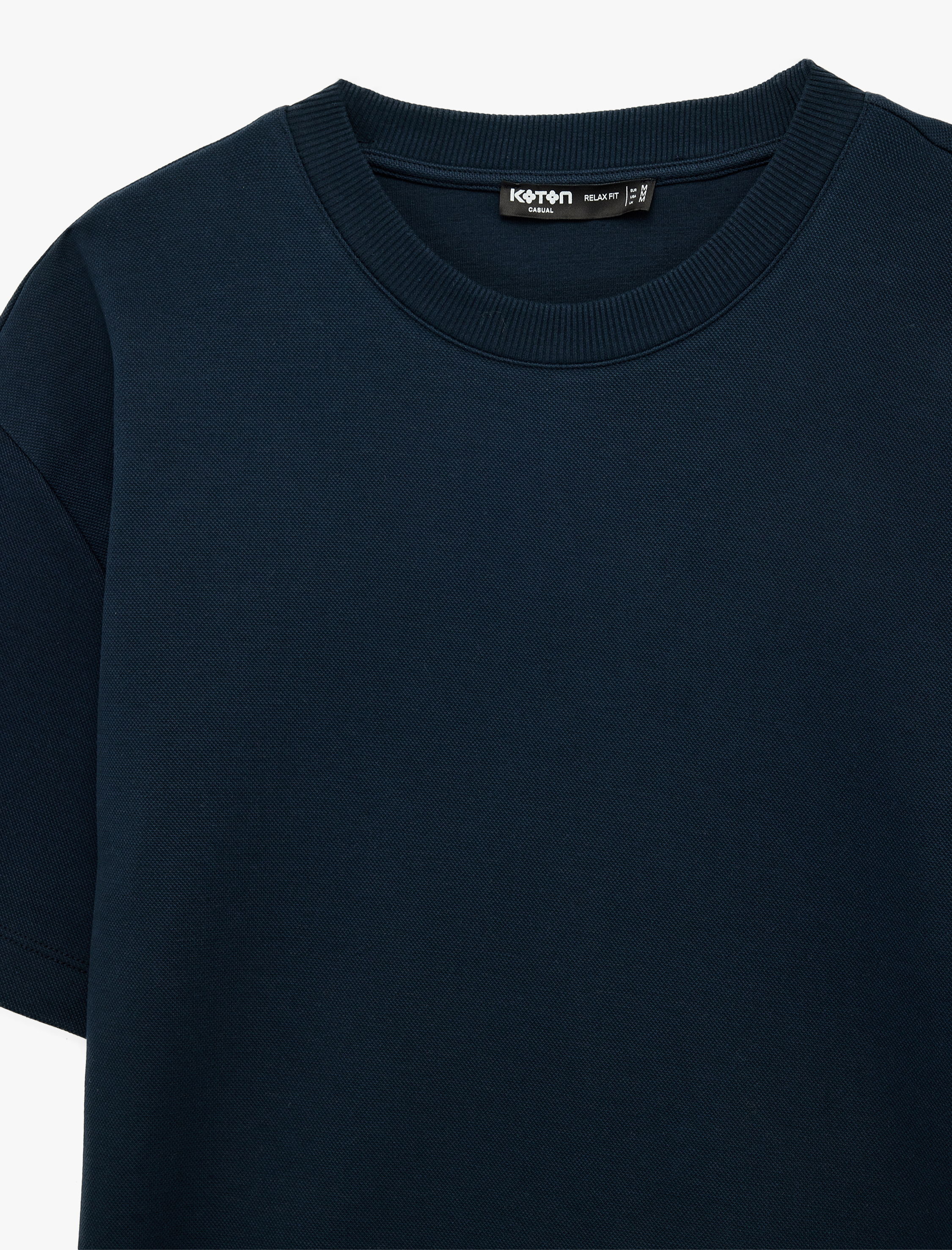   Rahat Kalıp Kısa Kollu Pike Kumaş Pamuklu Bisiklet Yaka Basic Tişört