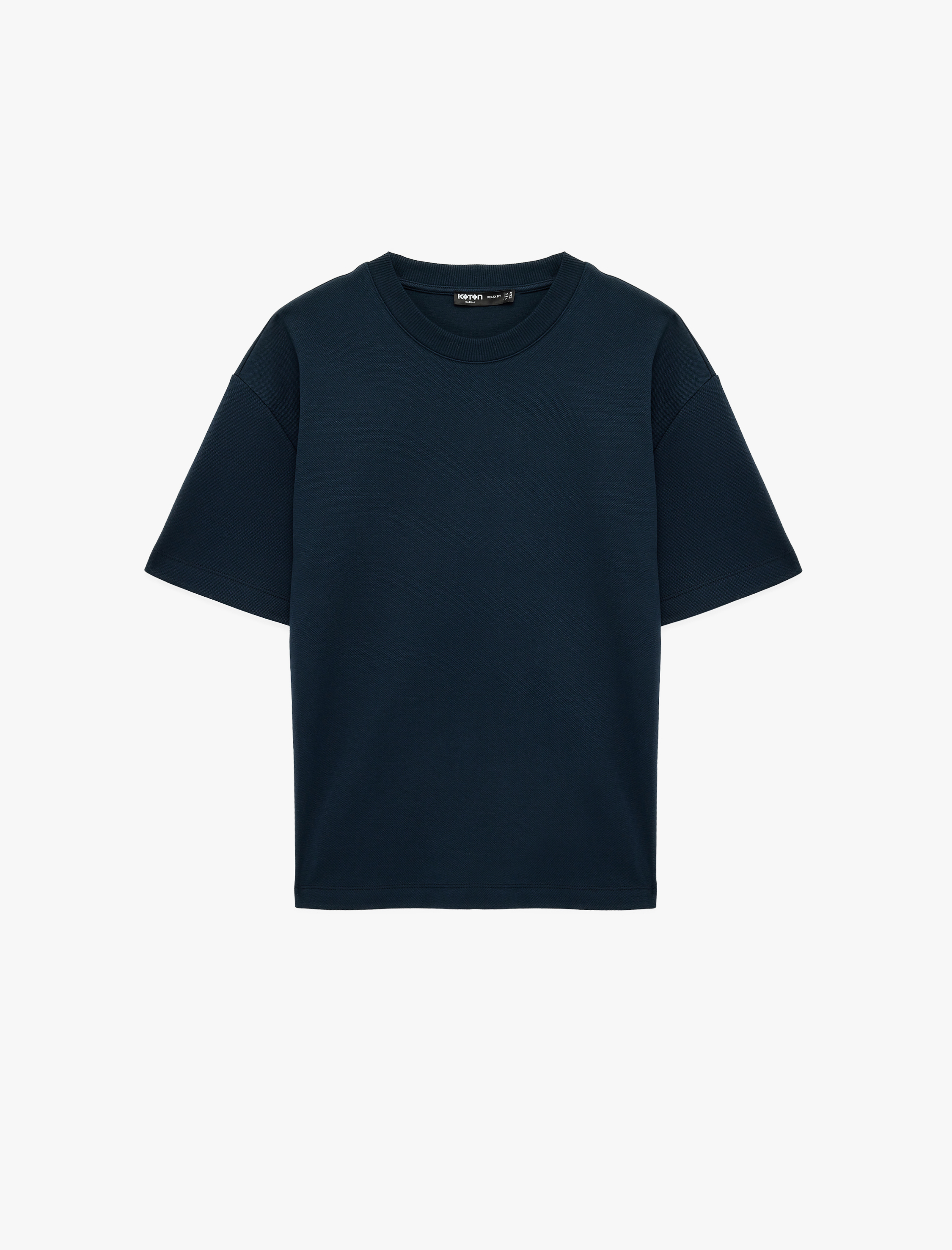   Rahat Kalıp Kısa Kollu Pike Kumaş Pamuklu Bisiklet Yaka Basic Tişört