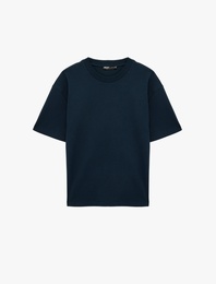 Rahat Kalıp Kısa Kollu Pike Kumaş Pamuklu Bisiklet Yaka Basic Tişört