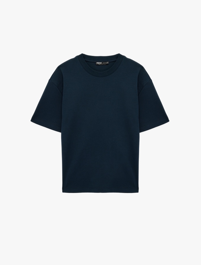  Rahat Kalıp Kısa Kollu Pike Kumaş Pamuklu Bisiklet Yaka Basic Tişört