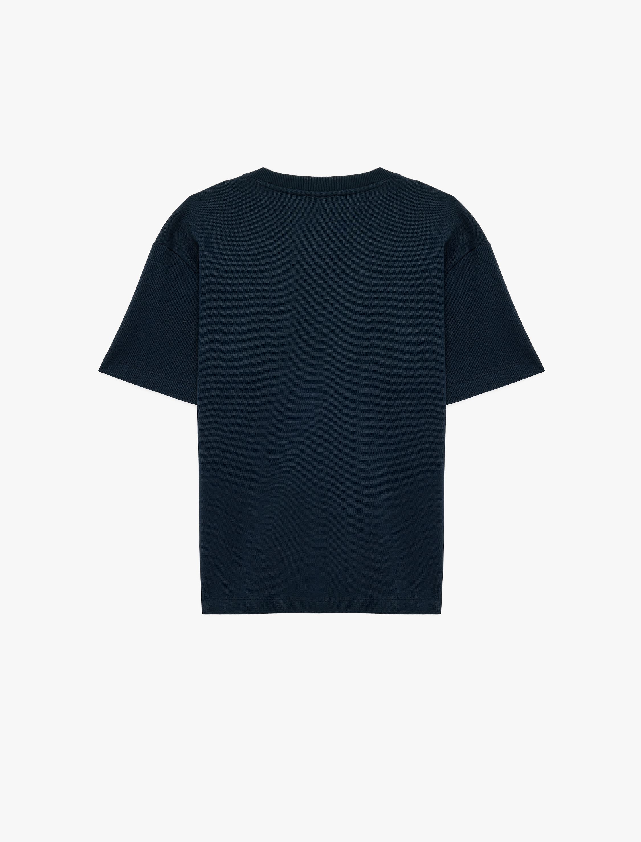   Rahat Kalıp Kısa Kollu Pike Kumaş Pamuklu Bisiklet Yaka Basic Tişört