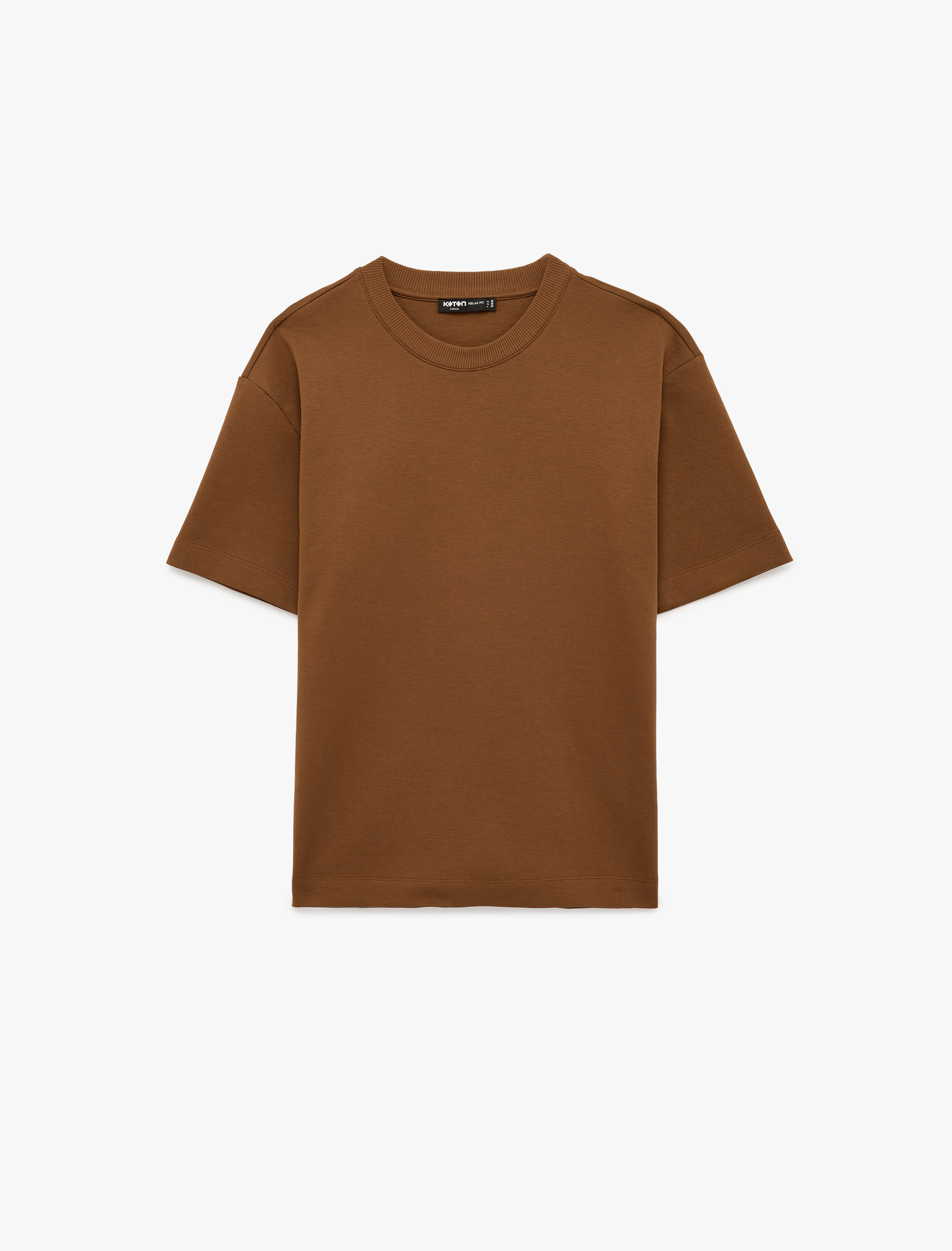   Rahat Kalıp Kısa Kollu Pike Kumaş Pamuklu Bisiklet Yaka Basic Tişört