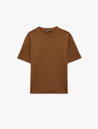 Rahat Kalıp Kısa Kollu Pike Kumaş Pamuklu Bisiklet Yaka Basic Tişört