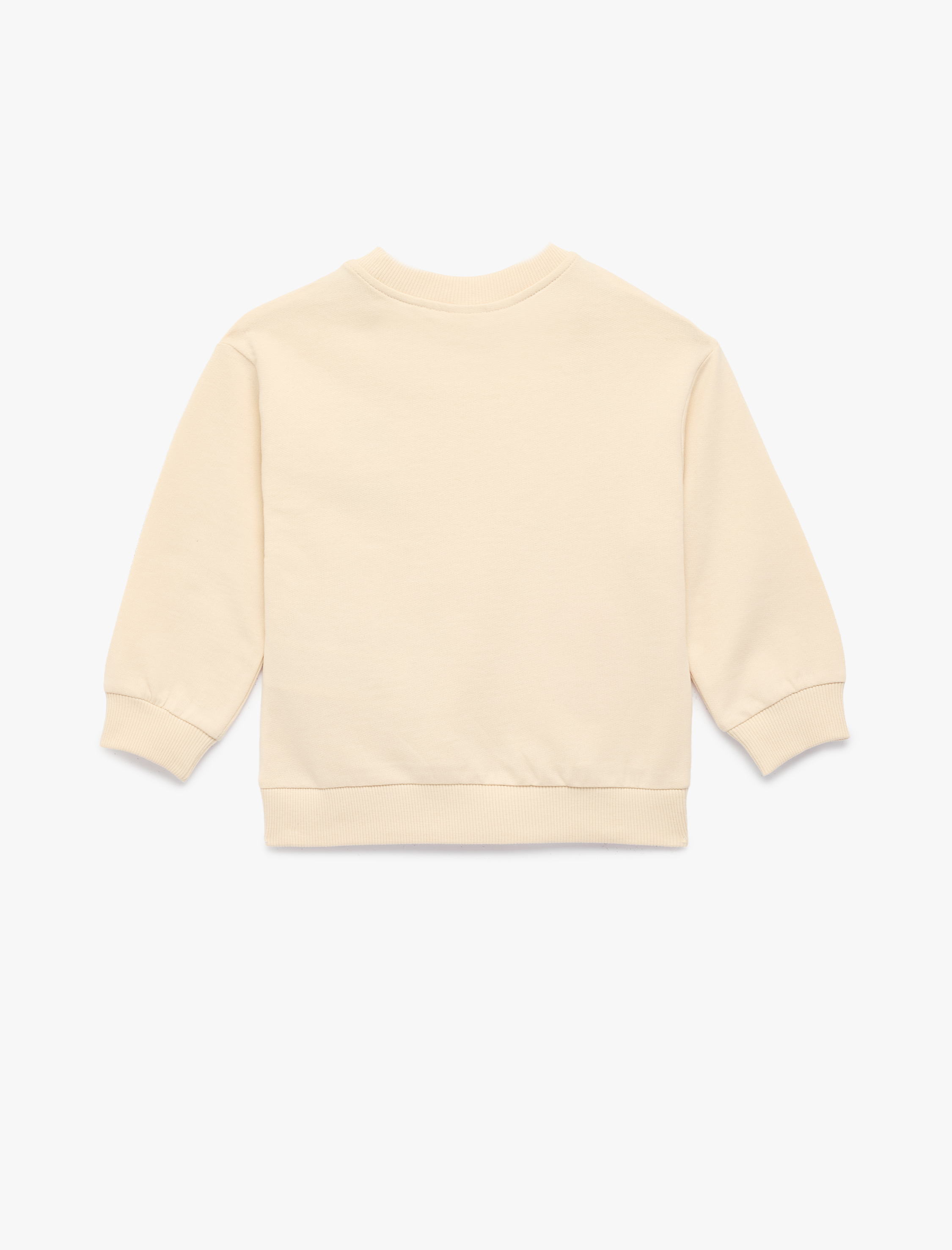  Kız Bebek Uzun Kollu Pamuklu Şardonlu Bisiklet Yaka Baskılı Sweatshirt