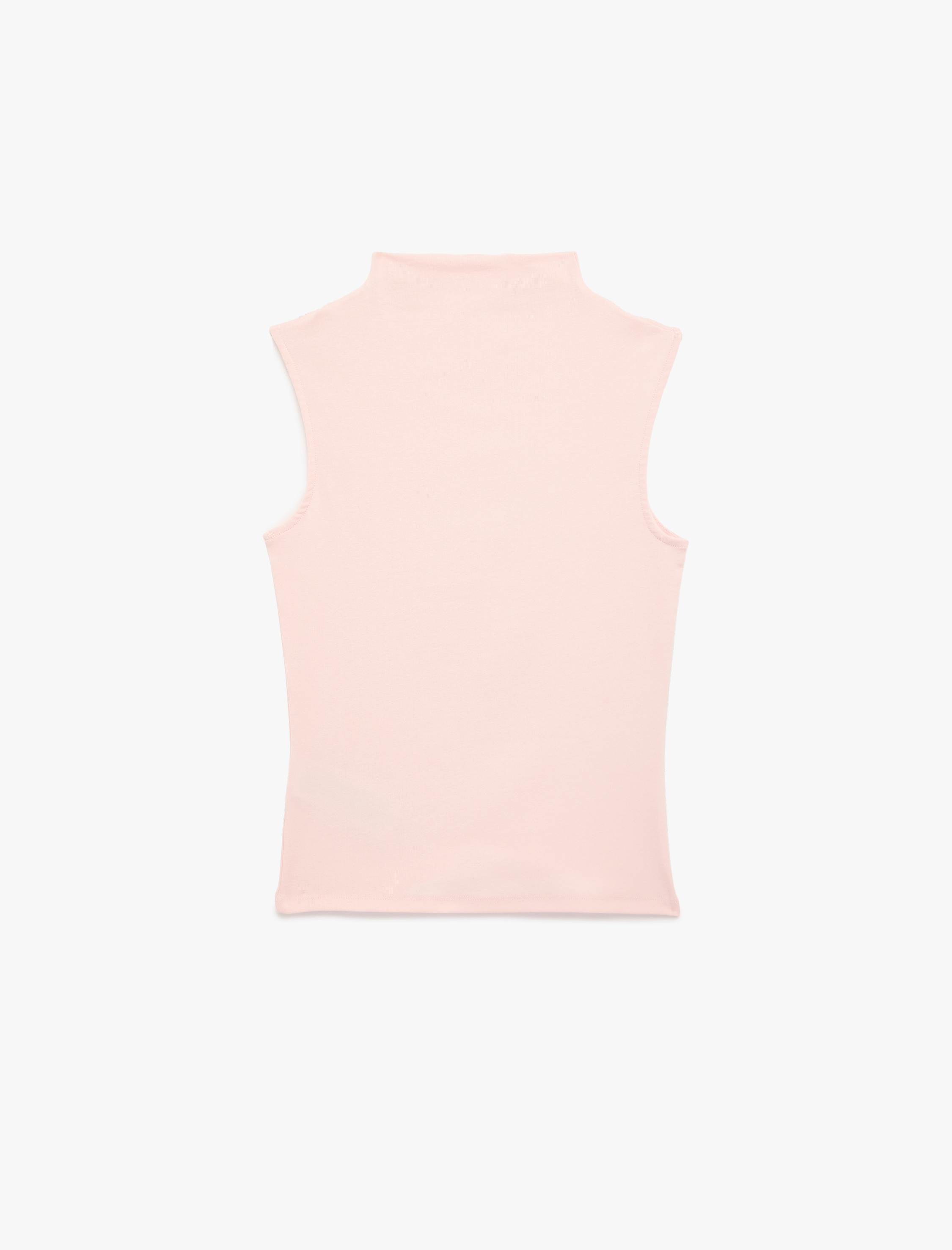   Slim Fit Pamuklu Kolsuz Dik Yaka Bluz