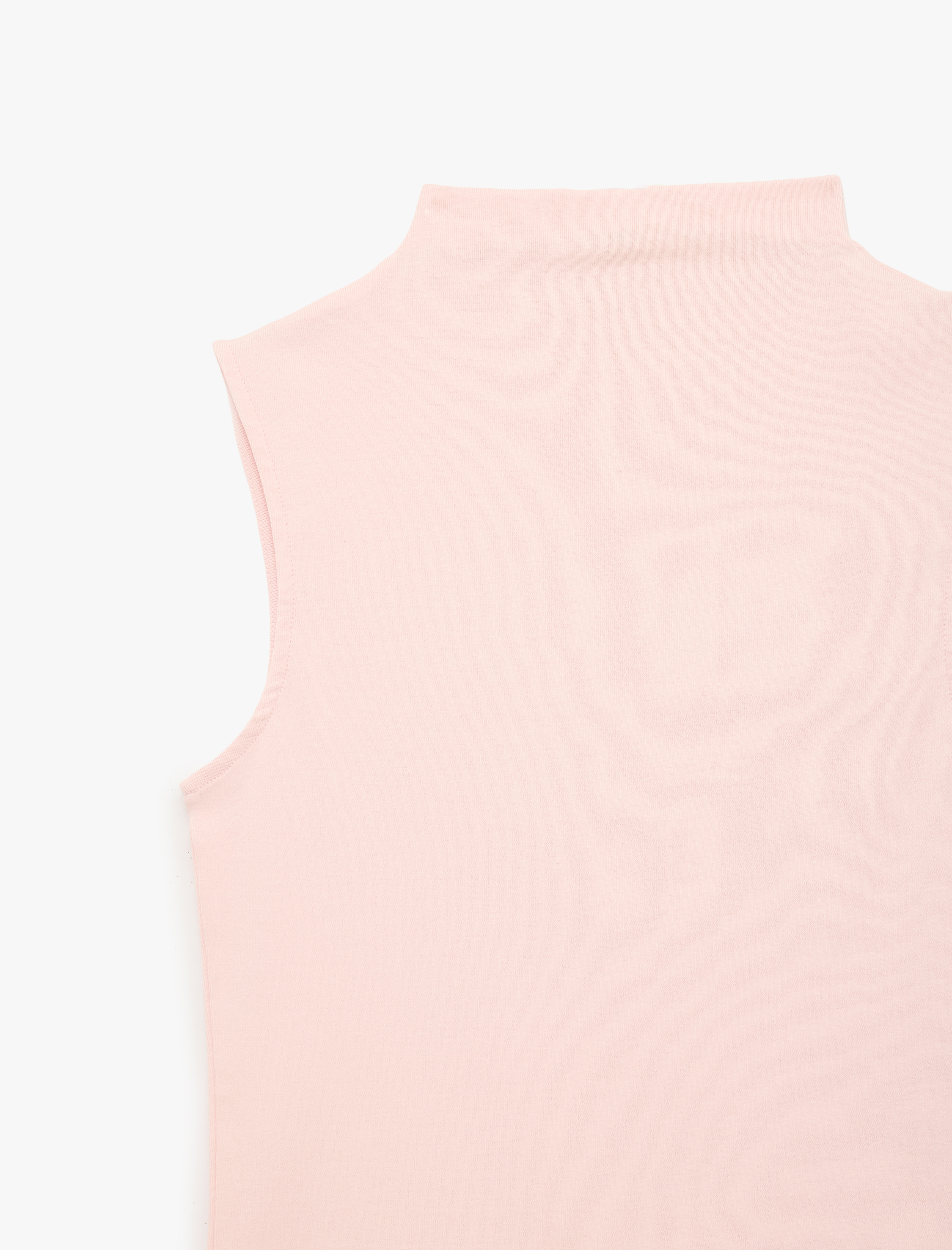   Slim Fit Pamuklu Kolsuz Dik Yaka Bluz