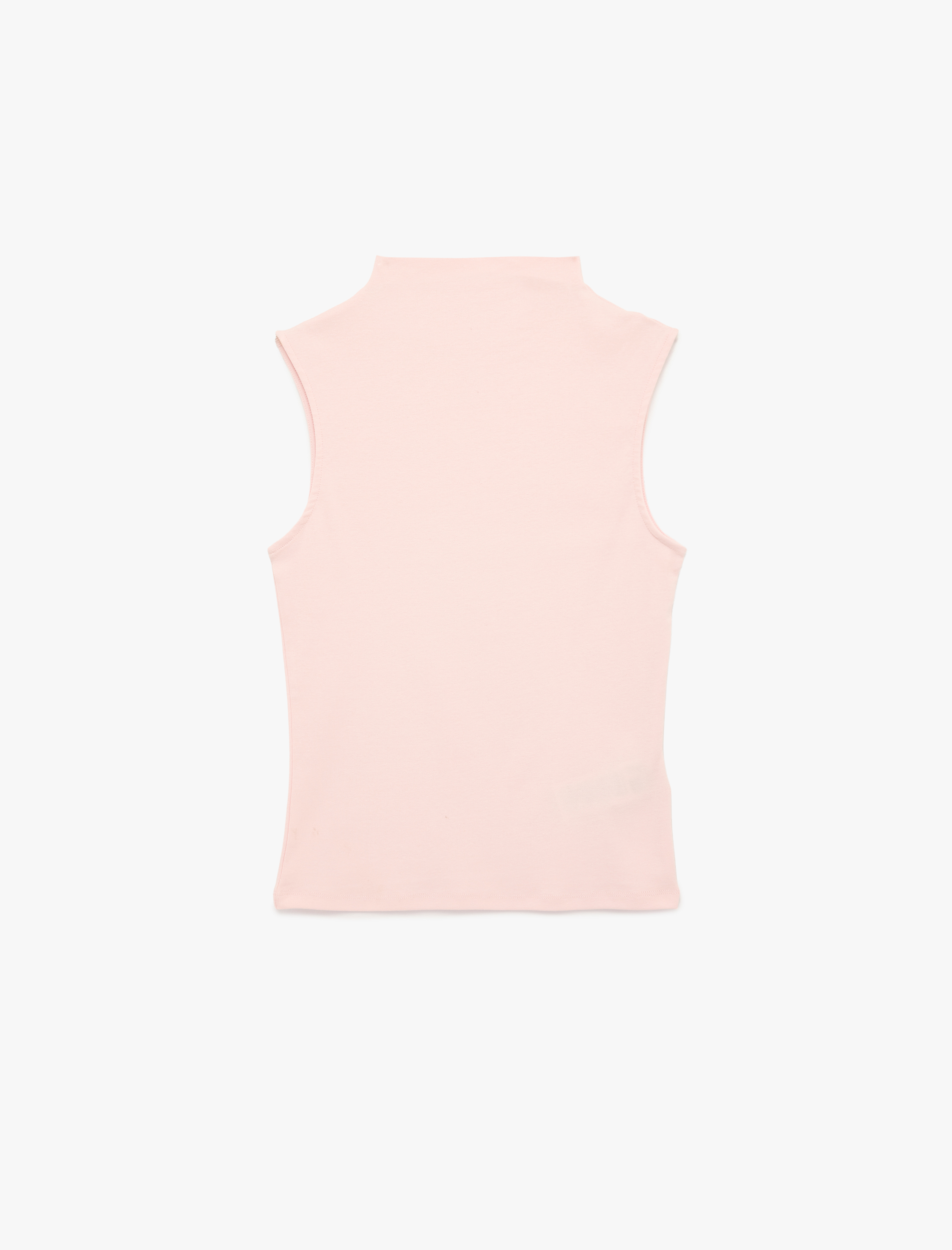   Slim Fit Pamuklu Kolsuz Dik Yaka Bluz