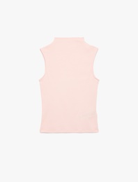 Slim Fit Pamuklu Kolsuz Dik Yaka Bluz