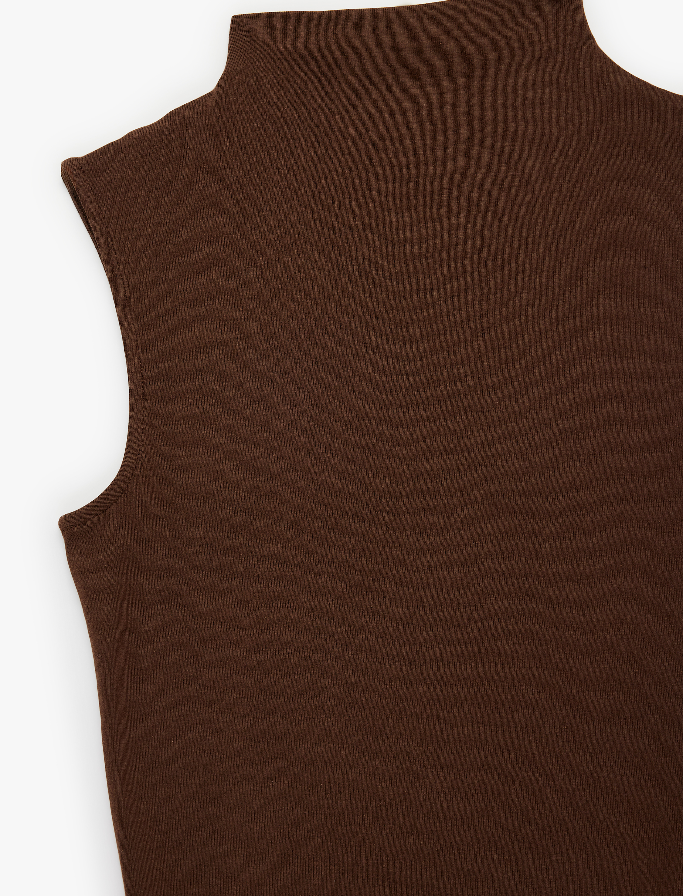   Slim Fit Pamuklu Kolsuz Dik Yaka Bluz